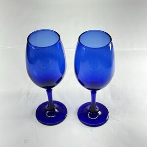 Set Of 2 Cristar Rioja Cobalt Blue Wine Glasses
